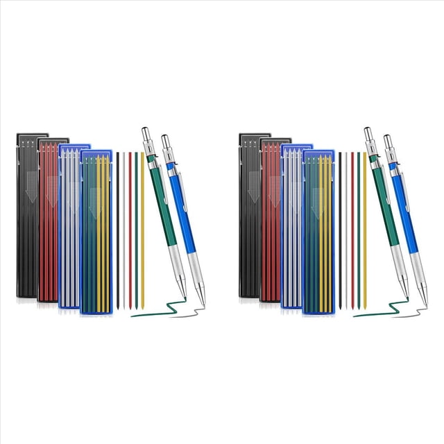 4 LáPices de Soldador con 96 Recambios Redondos de LáPices MecáNicos, Marcador de Soldadura de Metal para Soldador de Tubo.