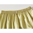 thumbnail image 6 of Beezizac Little & Big Girls Pajama Set Size 6/7 - Acid Yellow Satin Silky Cute Summer Shorts Outfit, 6 of 7
