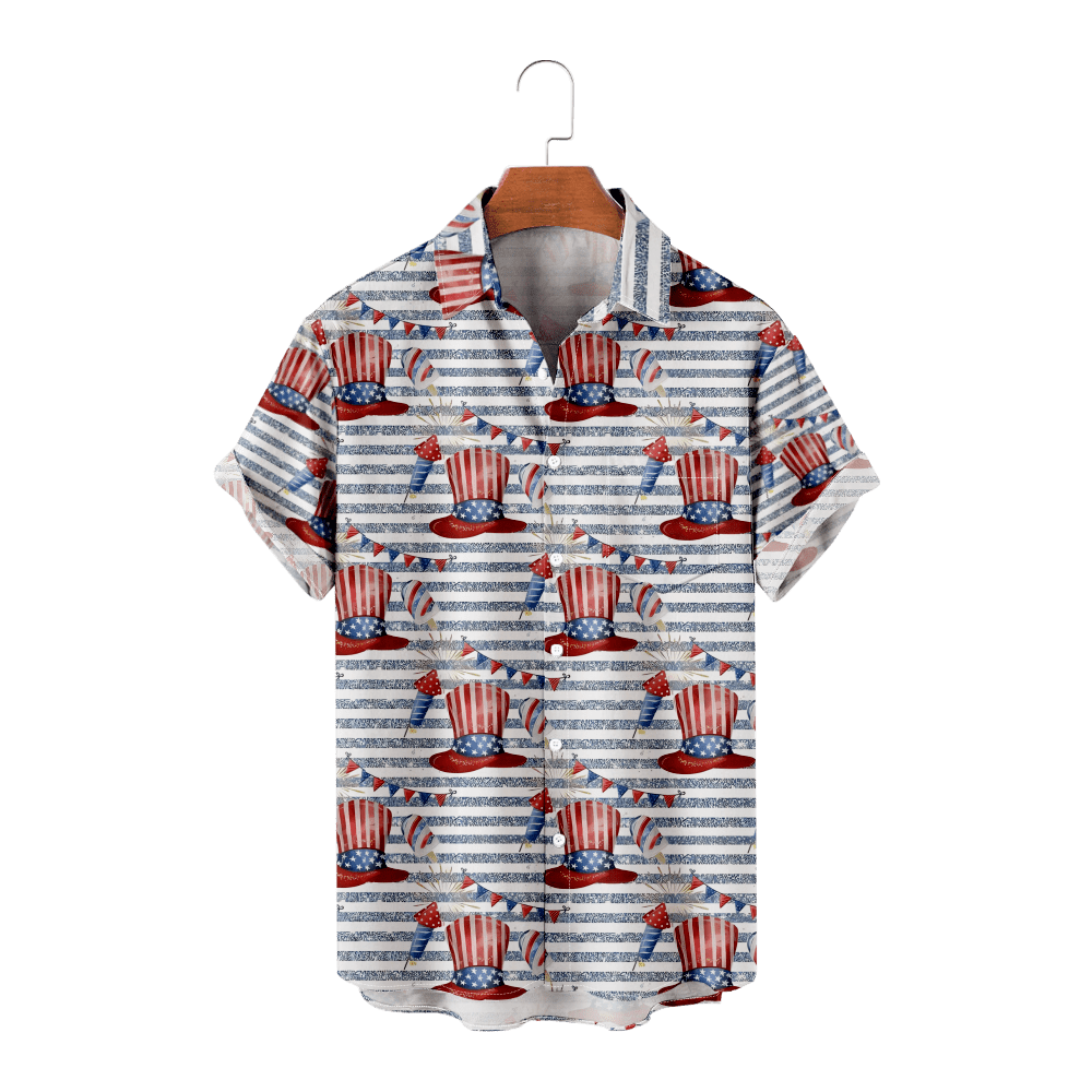 Men's Shirt Hawaiian Style Stylish Soft Animation Print Aloha Shirt for ...