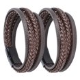 thumbnail image 4 of Pulseras De Cuero Ajustables Para Hombres, Mujeres, Hebilla De Acero Inoxidable, Juego De Pulseras Hechas A Mano De Materiales Seleccionados Para Cualquier Lugar, 4 of 7