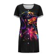thumbnail image 4 of FKELYI Women Pajama Dress Button Down Nightgowns Sleepwear Dress Breathable Nightdress Vintage Dachshund Dog Print Short Sleeve House Dress for Summer Spring Nightwear Dress, 3XL, 4 of 6