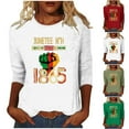 thumbnail image 5 of YanHoo Womens 3/4 Sleeve Tops Black History Month Shirts Loose Fit 3/4 Length Sleeve Crewneck T-Shirts, 5 of 5