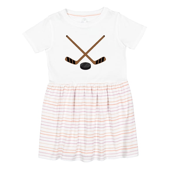 Inktastic Sports Hockey Sticks Girls Toddler Dress