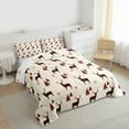 thumbnail image 3 of Manfei Xmas Reindeer Slihouette Full Size Comforter Sets,Christams Tree Snowflake Bedding Comforter Set,Red Beige Bedding Sets For Child,Super Cozy Room Decor Reversible,3-Piece, 3 of 8