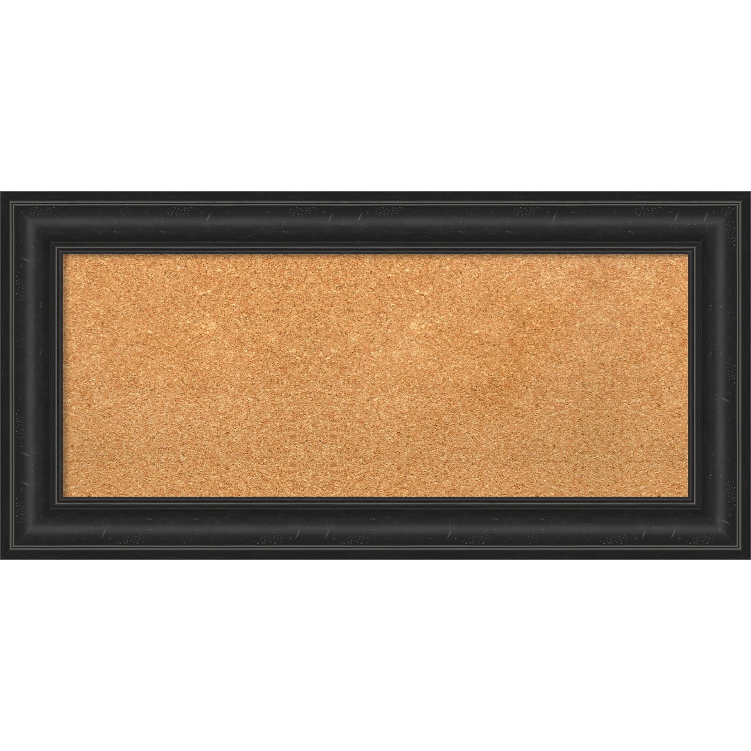 Amanti Art Natural Cork Board Framed Shipwreck Black Bulletin Board 29 in. x 21 in.