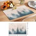 thumbnail image 6 of Foggy Forest Placemats Set of 8 Watercolor Pine Trees Natural Landscape Place Mats Indoor Wipeable Table Mats Washable Cloth Dining Table Placemats for Kitchen Holiday Party Home Decor 13x19 Inch, 6 of 9