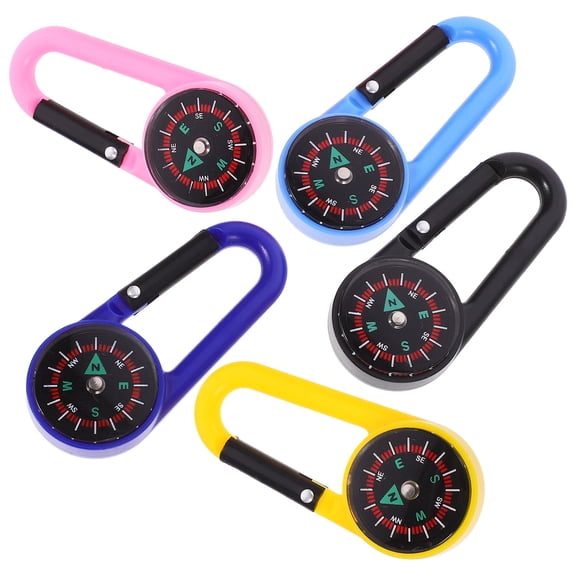 Supvox Portable Wear-Resistant Hiking Compass with Carabiner Clip 10Pcs