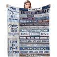 thumbnail image 1 of LHSHID Happy 65th Birthday Blanket for Women and Men 60x80in, 1 of 7