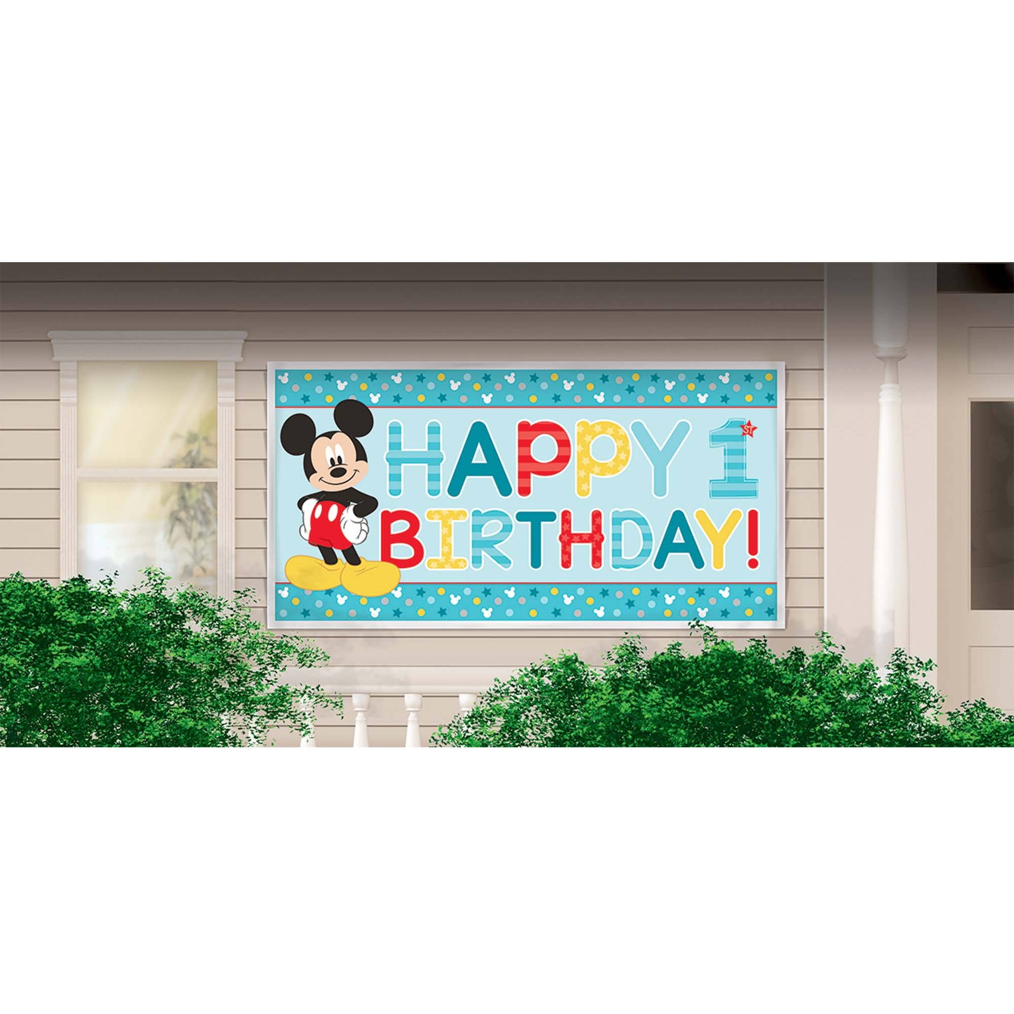 amscan Disney Mickeys Fun to be One Personalized Giant Banner Kit Birthday