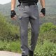 thumbnail image 5 of Pantalones largos para hombre, cintura elástica, informales, deportivos, multibolsillos, de poliéster., 5 of 9