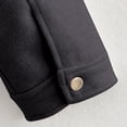 thumbnail image 6 of Women Cropped Bomber Jacket Button Down Varsity Shacket with Pockets Lapel Neck Long Sleeve Full Zip Casual Coat, 6 of 7