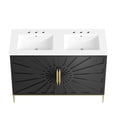thumbnail image 3 of Modway Awaken 48" Solid Wood and MDF Double Sink Bathroom Vanity in White/Black, 3 of 7