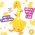 thumbnail image 2 of El juguete de pato que baila resplandeciente repite lo que dices Juguete de patito parlante Retorcerse Cantar Imitar Torcer Iluminar Juguete animado interactivo Hablar Peluche Regalo para cumpleaños d yeacher METRO, 2 of 2