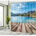 thumbnail image 5 of Ambesonne Nautical Shower Curtain, Lake Forest Mountain, 69"Wx70"L, Brown Blue, 5 of 5