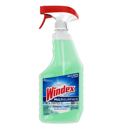 (2 Pack) Windex Multi-Surface Disinfectant Cleaner Trigger Bottle, Rainshower, 23 fl (Best Green Household Cleaners)