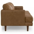 thumbnail image 6 of Simpli Home Livingston 76 inch Wide Mid-Century Modern Sofa in Caramel Brown Top Grain Genuine Leather, 6 of 12