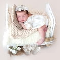 thumbnail image 3 of Newborn Girl Photography Outfit Set – Princess Shoes & Bow Headband with Crystal Crown, 11CM White, Infant 0-18 Months, 3 of 8