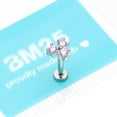 thumbnail image 4 of Trinity Sparkle Prong Set Top Internally Threaded Steel Flat Back Stud Labret, 4 of 4