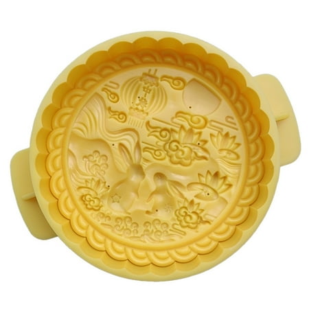 

QUSENLON Mooncake Mold 300g 600g Hand-press Semi-automatic Adjustable Four-two-cake Printing Mold Mooncake Big Mooncake