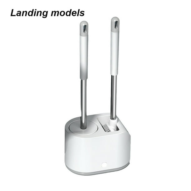 Bearachild Cepillo de baño de diseño de doble cepillo, mango largo, cepillo TPR para baño, desagüe de plástico, sin extremos muertos, juego de Juegos de accesorios de baño Landungsmodelle Bearachild HA006017-01B