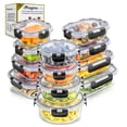 thumbnail image 1 of MAGMALIFE Juego de 24 Piezas, 12 Contenedores de Vidrio Y 12 Tapas, Herméticos, Tapas de Cierre Fácil, Refractarios Resistentes Aptos para Horno, Microondas, Refrigerador, apilables, 1 of 8