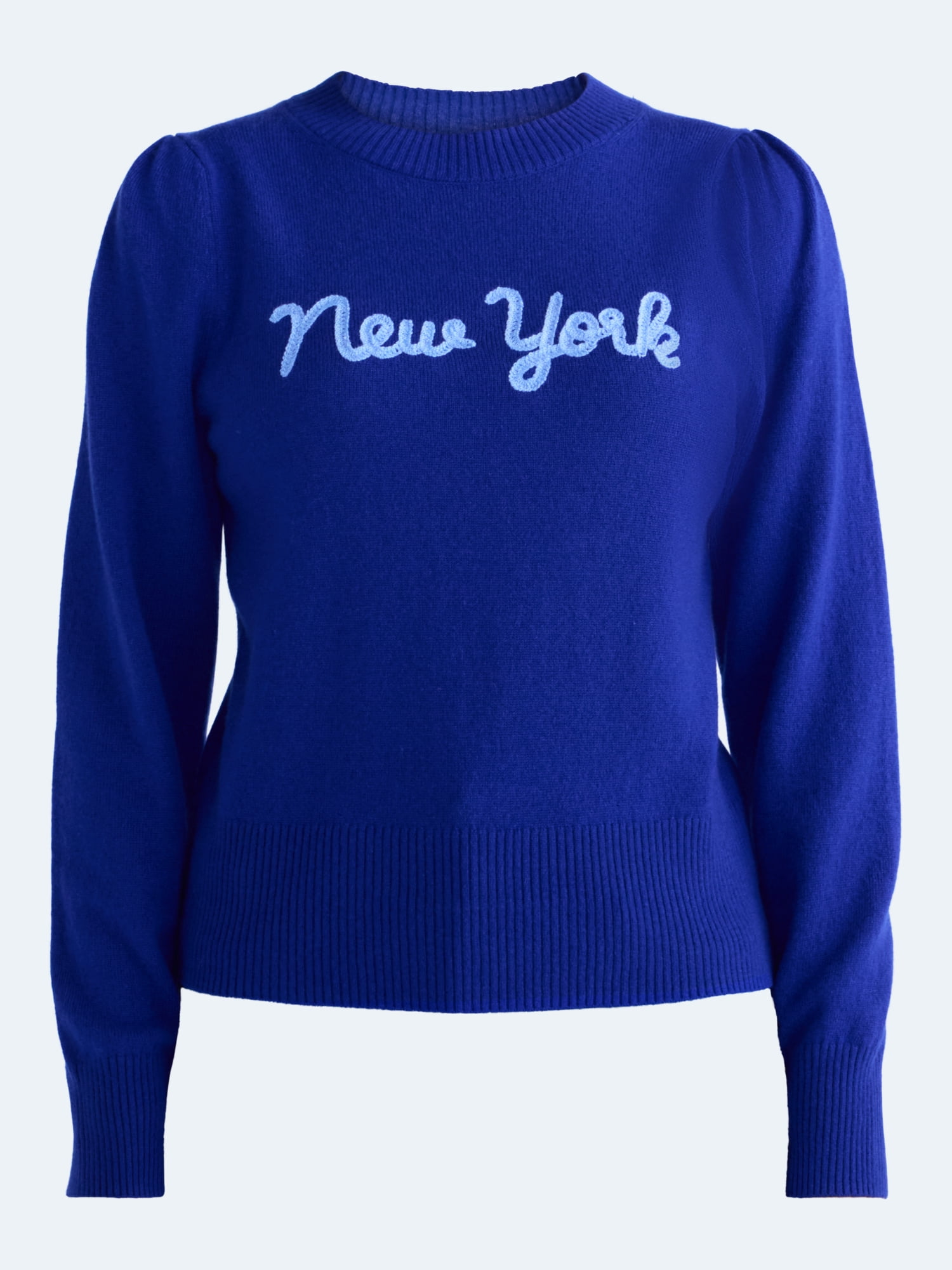 Free Assembly Women's and Plus Cashmere Sweater with Puff Sleeves, Midweight, Sizes XXS-4X