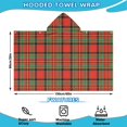 thumbnail image 2 of Red Green Checkerboard Checkered Pattern Hooded Bath Towel，60"x35" for Ages 3 To 12 Kids, Quick Dry Lightweight Soft Microfiber Hood Beach Towel Cover Up for Kids, 2 of 7