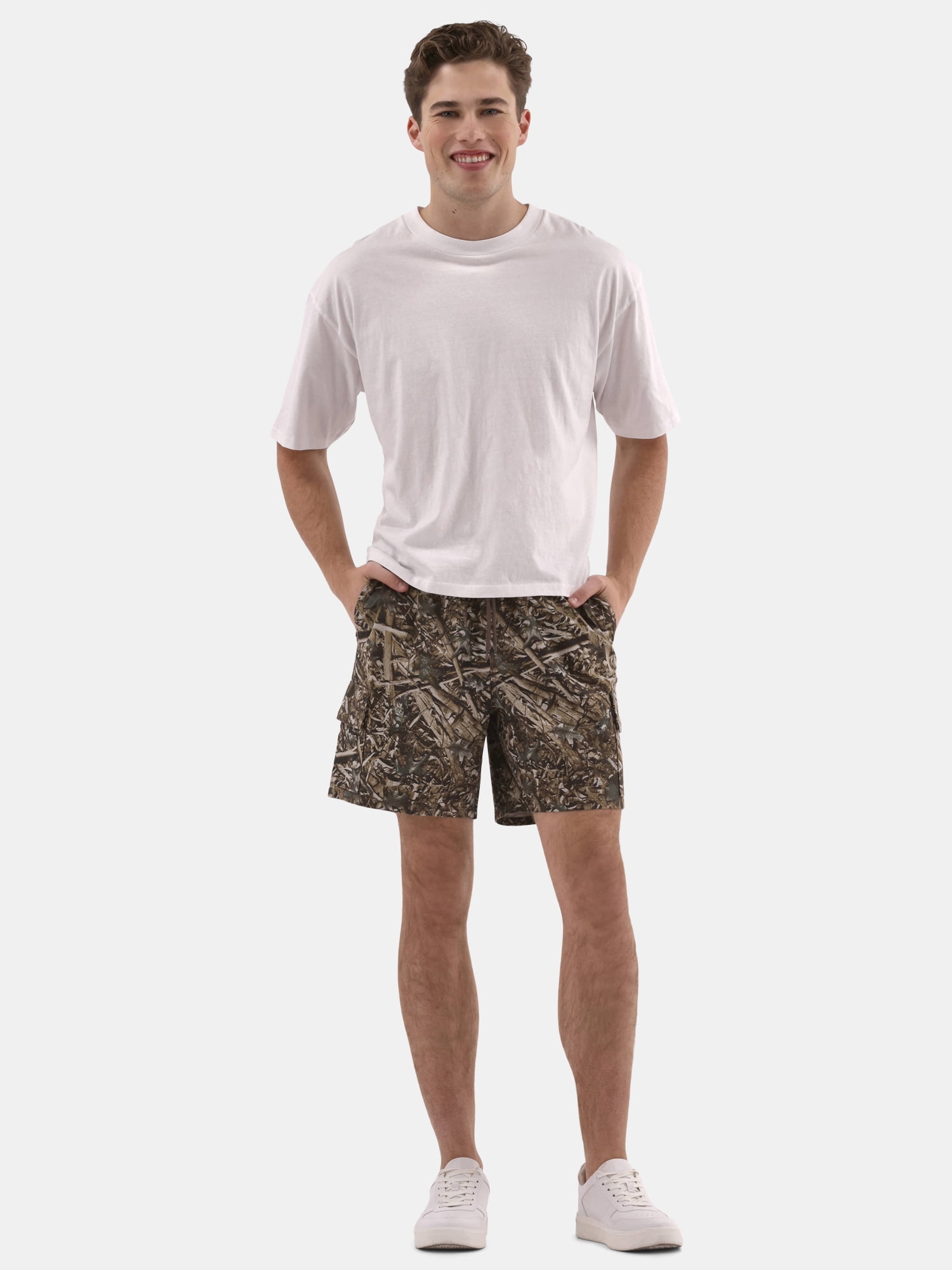 No Boundaries Men's & Big Men's Twill Cargo Shorts, 7" Inseam, Sizes XS-5XL