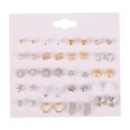thumbnail image 1 of 20 pares de para adolescentes, niñas, mujeres, per, , corazón, patrón geométrico, conjunto de de barra Zulema pendientes de acero inoxidable, 1 of 7