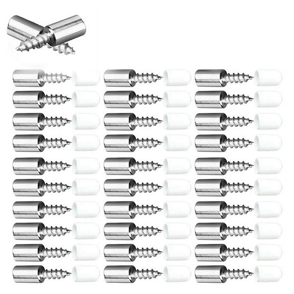 100PCS Fixed Support Self-Tapping -Screw, Wardrobe Cabinet Glass Partition Nails , with Rubber Sleeve