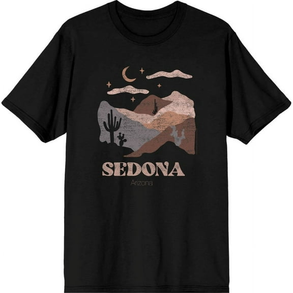 Sedona Arizona Men's Black Crew Neck Short Sleeve Tee-3XL