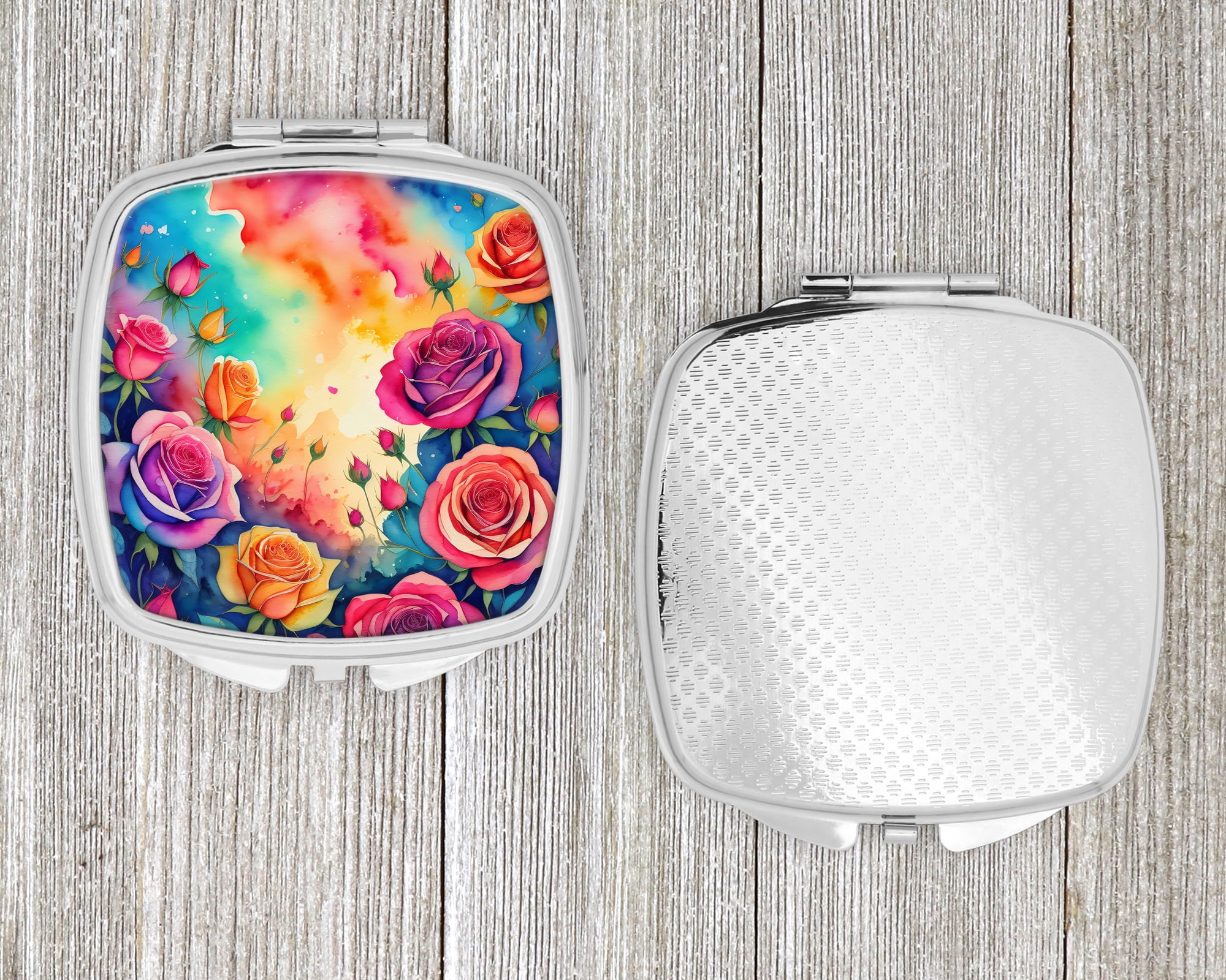 Colorful Roses Compact Mirror 2.75 in x 3 in