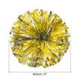 thumbnail image 2 of PET Cheerleading Pom Poms with Finger Holes for Sport Team Spirit Fun Dance Stage Events, Golden Silver 4 Pack, 2 of 6