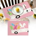 thumbnail image 1 of Hearth & Gear Napperons de Pâques Mignons Lapin Œufs Fleurs Napperons Décoration de Vacances Petit Ensemble de Table à Manger Rond pour 4 Moderne Napperons de Noël Intérieur Chargeurs de Table 6, 1 of 7