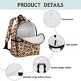 thumbnail image 4 of Brown and Brown Leopard Print Cute School Backpack Bag for School with Padded Back and Adjustable Shoulder Straps 15.25"x11.5"x5.25", 4 of 5