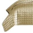 thumbnail image 3 of 3 Piece King Size Coverlet Set with Stitched Square Pattern, Gold- Saltoro Sherpi, 3 of 5