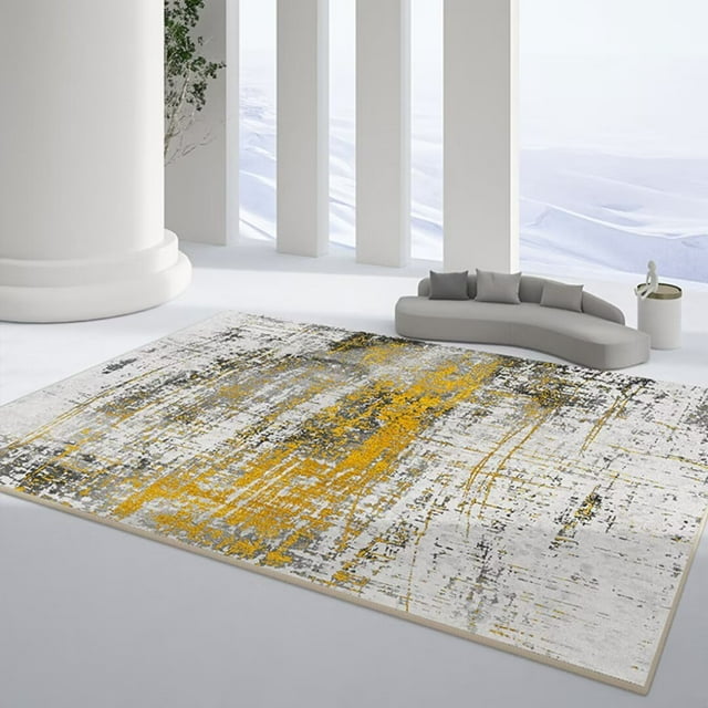 Xiao Hua Alfombra de baño, antideslizante, de felpa, peluda, lavable a máquina, color amarillo, 61 x 40 cm