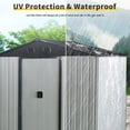 thumbnail image 3 of Jopath 4ft x 8ft Outdoor Storage Shed with Metal Foundation, Heavy Duty Metal Shed Garden Tool Shed with Lockable Door for Backyard, Patio White+Black, 3 of 7