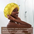 thumbnail image 3 of Silk Bonnet for Sleeping Women Satin Bonnet Double Layer Satin Lined Hair Bonnet with Tie Band Curly Hair, 3 of 11