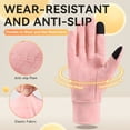 thumbnail image 3 of OZERO Womens Winter Gloves for Cold Weather: Touchscreen Thermal Womens Gloves Texting - Water Resistant Anti-Slip Warm for Running Cycling Driving Pink, 3 of 8