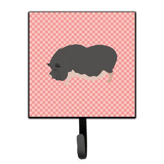 Vietnamese Pot-Bellied Pig Pink Check Leash or Key Holder