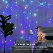 Merkury Innovations Multi-Color Cascading Curtain Night Lights with Music Sync for Outdoor and Indoor Use - Battery Powered