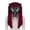 Red, variant on Plush Animal Wolf Skull Mask,Furry Fursuit Viking Skeleton Wolf Mask,Halloween Werewolf Barbarian Plush Headdress