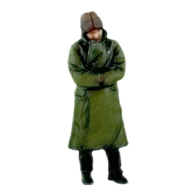 1/87 Resin Model Figure wearing Green Coat Sand Table Ornament Collection People B