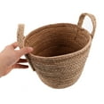 thumbnail image 3 of HONMEET Large Round Wicker Basket Brown Rattan Planter for Home Organization and Storage, Decorative Container, 3 of 8