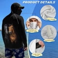 thumbnail image 4 of SEANATIVE Men's Fishing Rash Guard, Sun Protection Long Sleeve Fishing Shirt Pullover with Mesh Face Mask Sun Protective Shirt Summer Outfits for Outdoor, L, Horse Pattern Black, 4 of 7