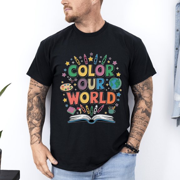 Color Our World Inspirational T-shirt, Spread Kindness and Love, for men & women, up to size 5XL.
