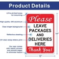 thumbnail image 2 of Faittoo Please Leave Packages and Deliveries Here Sign, Red Black on White, Reflective .40 Rust Free Aluminum 14 x 10 inches, UV Protected, Weather Resistant, Waterproof, Durable Ink, Easy to Mount, 2 of 6