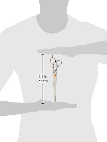 Genuine Japanese Stainless Steel Scissor 8.5 Inch Probe Tip with Finger Rest Semi-Convex Edge Stainless Steel Safety Tip Blade Gold Screw