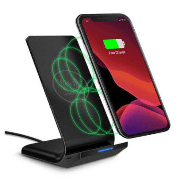 HyperGear Support de Charge Sans Fil Qi 10 W Charge Rapide Comprend Câble de Charge et Chargeur Mural - Noir